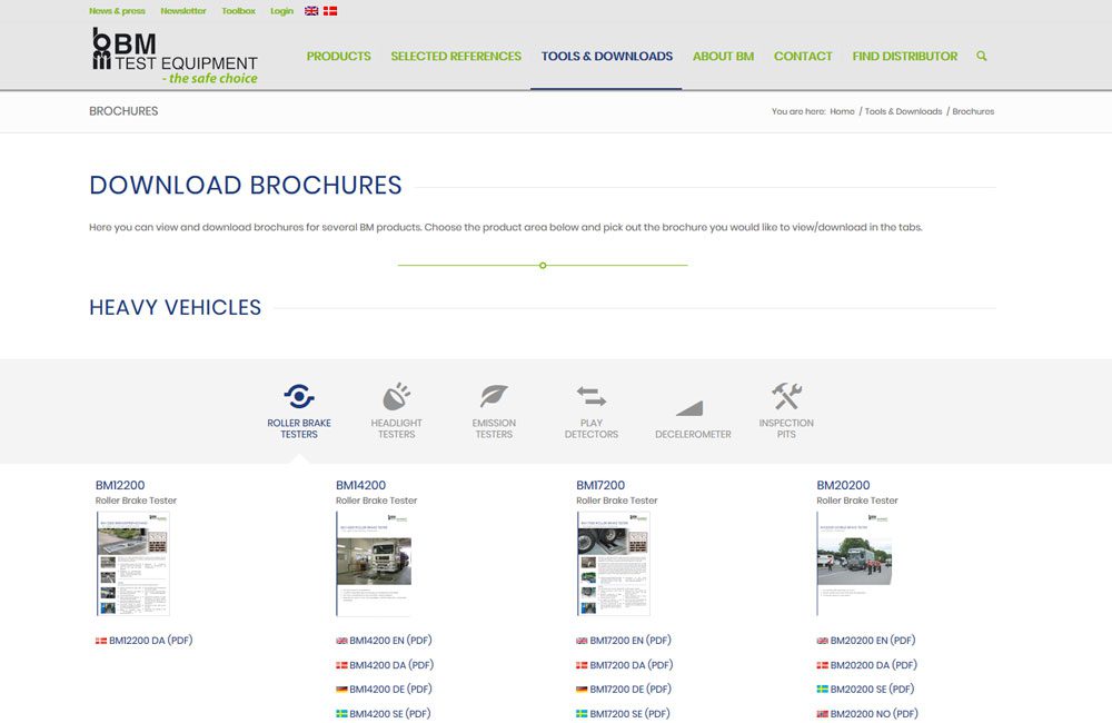 New-website-EN-4 Collection of BM brochures on bmtest.dk